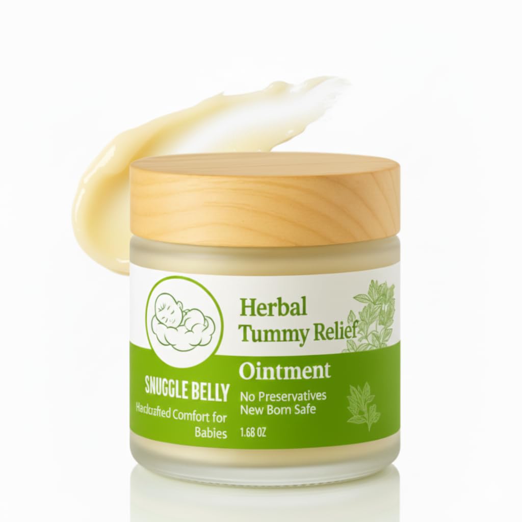 Baby Gas Relief Balm by SnuggleBelly - Herbal Tummy Rub for Colic Relief